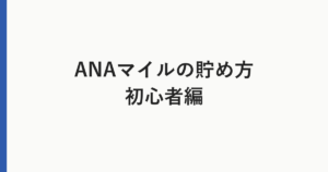 ANAマイル貯め方完全ガイド【初心者向け陸マイラー入門】