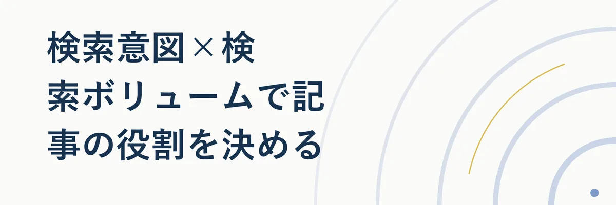 検索意図×検索ボリュームで記事の役割を決める