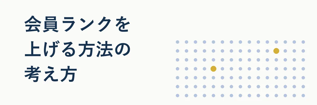 宿泊実績を積み上げてヒルトンオナーズの会員ランクを上げる手順を示すステップ図
