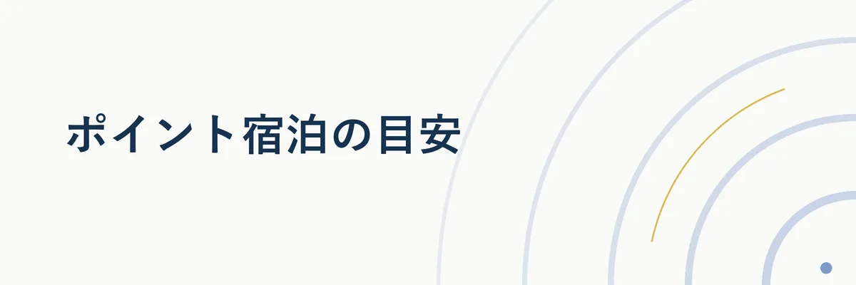 ポイント宿泊に必要なポイント数の目安を示す比較表のイメージ